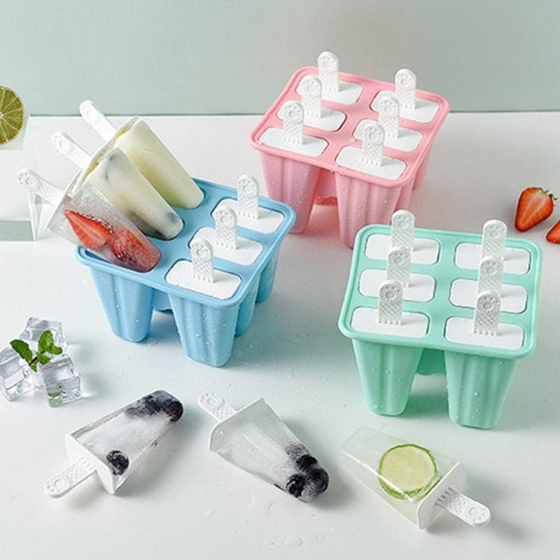 SPITEN Set of 6 Plastic Reusable Rocket Ice Pop Makers | Homemade Popsicle & Frozen Ice Cream Moulds Tray | Kulfi, Candy | Ice Lolly Mold for Children | Adults (Multi Color) (Frozen) (6 Cells) - Image 5