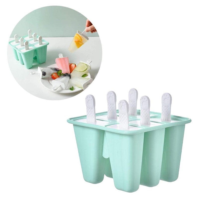 SPITEN Set of 6 Plastic Reusable Rocket Ice Pop Makers | Homemade Popsicle & Frozen Ice Cream Moulds Tray | Kulfi, Candy | Ice Lolly Mold for Children | Adults (Multi Color) (Frozen) (6 Cells) - Image 4