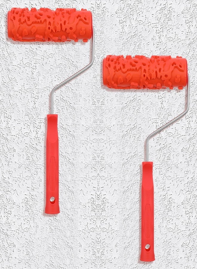 PercyEffie 2Pcs 7'' Wall Texture Roller Paint Rollers for Painting Walls Rubber Rollers Knockdown Texture Sponge Drywall Textured Paints Small Paint Roller Art Tool for Wall Decoration DIY Pattern - Image 1