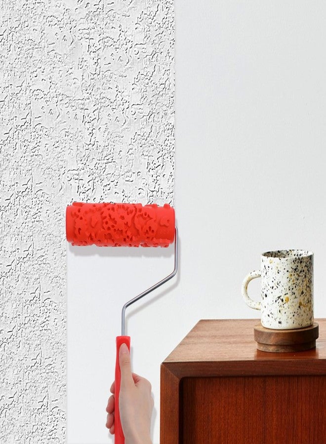 PercyEffie 2Pcs 7'' Wall Texture Roller Paint Rollers for Painting Walls Rubber Rollers Knockdown Texture Sponge Drywall Textured Paints Small Paint Roller Art Tool for Wall Decoration DIY Pattern - Image 2