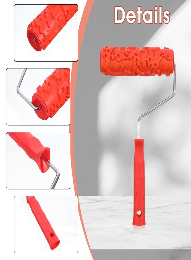 PercyEffie 2Pcs 7'' Wall Texture Roller Paint Rollers for Painting Walls Rubber Rollers Knockdown Texture Sponge Drywall Textured Paints Small Paint Roller Art Tool for Wall Decoration DIY Pattern - Image 4