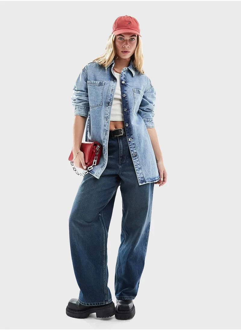 مس سيلفريدج Oversized Denim Shirt