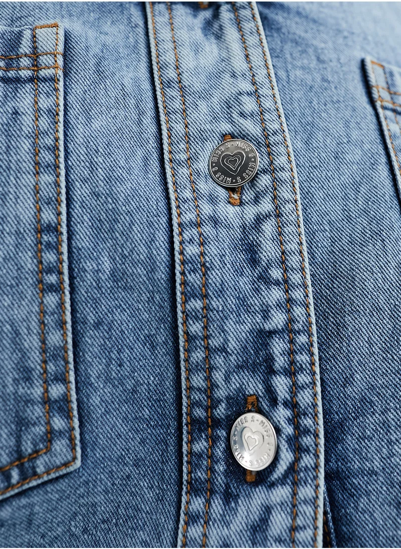 مس سيلفريدج Oversized Denim Shirt