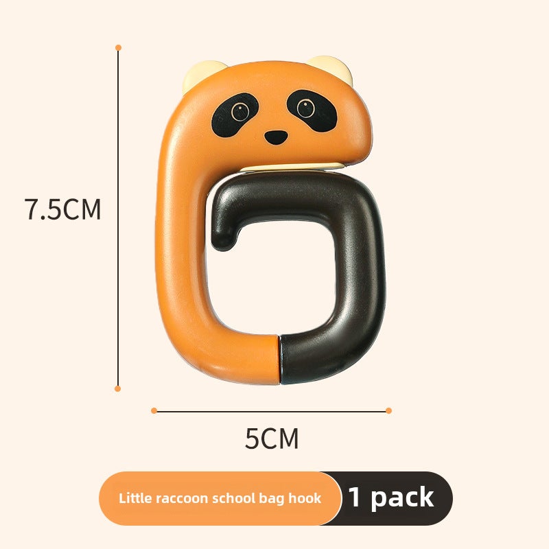 Portable No-Drill Desk Bag Hook small raccoon small raccoon