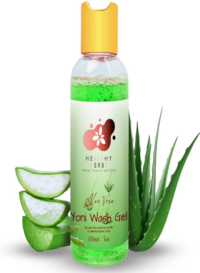 Healthy Herbs غسول جل يوني للعناية الأنثوية الطبيعية بالكامل | منظف يومي قوي من النباتات للمناطق الحساسة | التحكم في الروائح، دعم الدورة الشهرية، توازن درجة الحموضة الطبيعية | منتج مملوك للنساء (مزيج الصبار) - Image 1