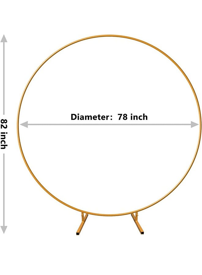2m Golden Circle Round Backdrop Stand Party Wedding Decor Arch Metal Arch Decoration Balloon Garland Arch Holder Kit Birthday Graduation - Image 2