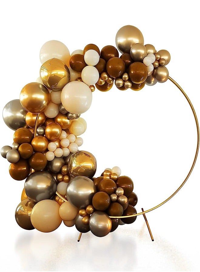 2m Golden Circle Round Backdrop Stand Party Wedding Decor Arch Metal Arch Decoration Balloon Garland Arch Holder Kit Birthday Graduation - Image 1