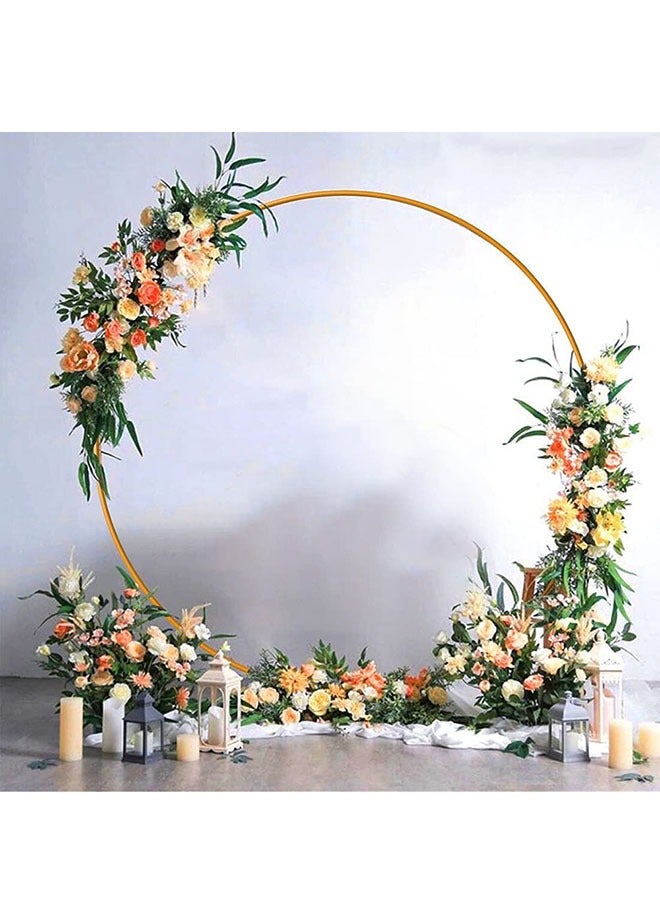 2m Golden Circle Round Backdrop Stand Party Wedding Decor Arch Metal Arch Decoration Balloon Garland Arch Holder Kit Birthday Graduation - Image 4