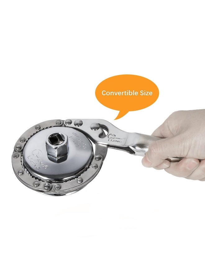 DEFAONS 19PCS 48781 Adjustable Oil Filter Wrench Set – Includes 2PCS Adjustable Serrated Wrenches, Cup-Type Wrenches, & Filter Sockets, Durable Stainless Steel, Fits Various Vehicle Oil Filters, Ergonomic Handles, Rust-Resistant, Ideal for Cars, Trucks, & Motorcycles - Image 3