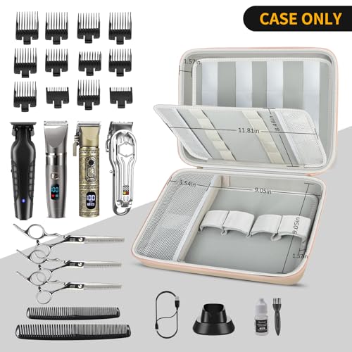 Boobowl Hard Travel Case for Hair Clippers, Hair Cutting Barber Supplies Organizer Bag, Trimmer Storage Holder for Ufree/for Wahl/for Andis Men Razor Guard Grooming Kits -Gold - Image 2