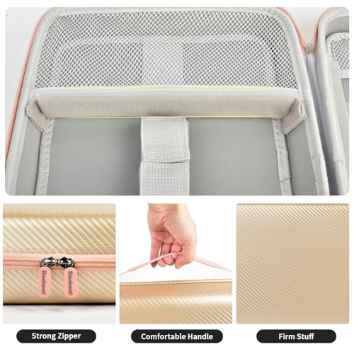 Boobowl Hard Travel Case for Hair Clippers, Hair Cutting Barber Supplies Organizer Bag, Trimmer Storage Holder for Ufree/for Wahl/for Andis Men Razor Guard Grooming Kits -Gold - Image 4