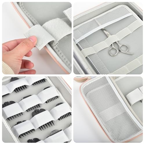 Boobowl Hard Travel Case for Hair Clippers, Hair Cutting Barber Supplies Organizer Bag, Trimmer Storage Holder for Ufree/for Wahl/for Andis Men Razor Guard Grooming Kits -Gold - Image 3
