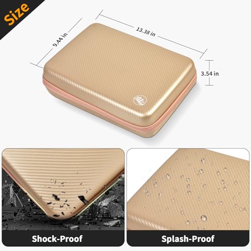 Boobowl Hard Travel Case for Hair Clippers, Hair Cutting Barber Supplies Organizer Bag, Trimmer Storage Holder for Ufree/for Wahl/for Andis Men Razor Guard Grooming Kits -Gold - Image 5