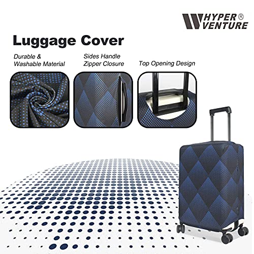 HYPER VENTURE Washable Luggage Cover - Fashion Suitcase Protector Fits 27-30 Inch Luggage (Blue Cube, L) - Image 2
