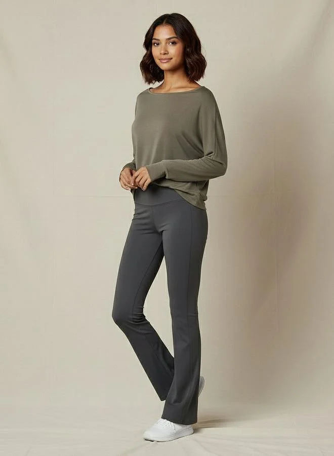 Splash Active Women Relaxed Fit Boat Neck Sweatshirt