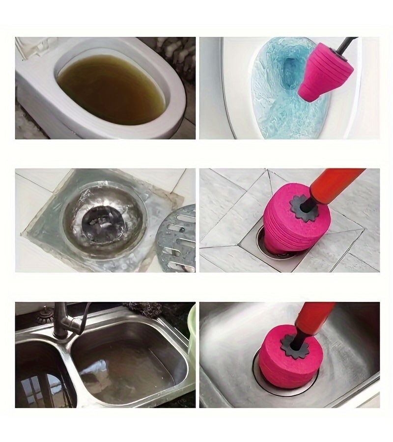 Toilet Dredging Suction Cup 1pc Red Black Blockage Remover - Image 3