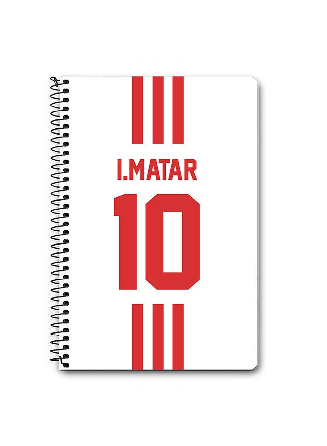 Stylizedd Designer A5 Spiral Notebook Memo Notepad Journal - Football Team - UAE Player Name - I.Matar - Image 1