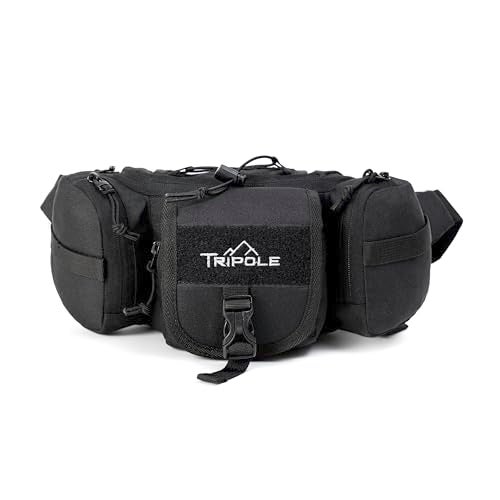 Tripole Tactical Waist Pack and Fanny Bag for Men & Women | Lightweight & Durable | for Travel, Hiking & Outdoor Use (Black) - Image 1