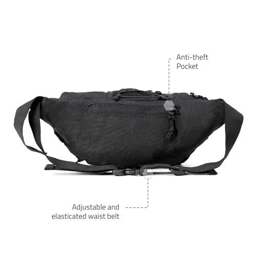 Tripole Tactical Waist Pack and Fanny Bag for Men & Women | Lightweight & Durable | for Travel, Hiking & Outdoor Use (Black) - Image 2