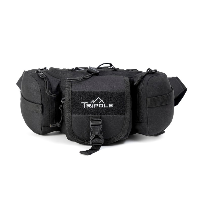 Tripole Tactical Waist Pack and Fanny Bag for Men & Women | Lightweight & Durable | for Travel, Hiking & Outdoor Use (Black) - Image 5