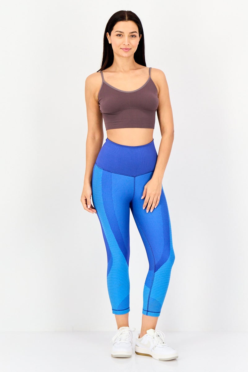 Nike Women Dri-Fit Brand Logo Training Tight, Blue - Image 4