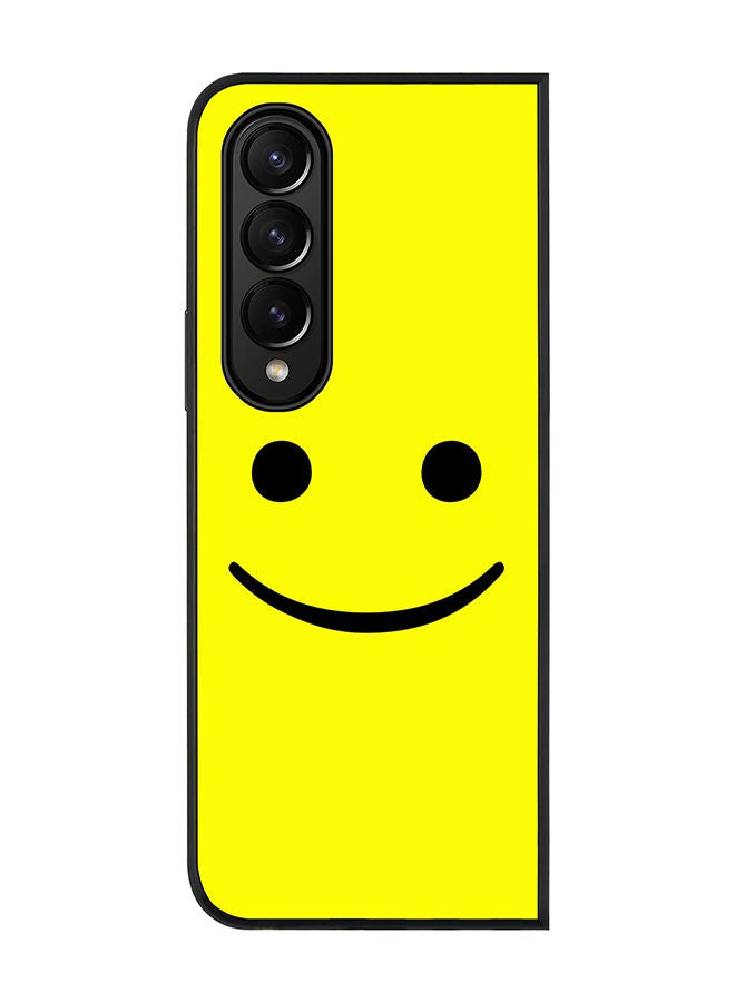 Stylizedd Rugged Black edge case for Samsung Galaxy Z Fold4 Slim fit Soft Case Flexible Rubber Edges Anti Drop TPU Gel Thin Cover - Blimey Smiley - Image 1