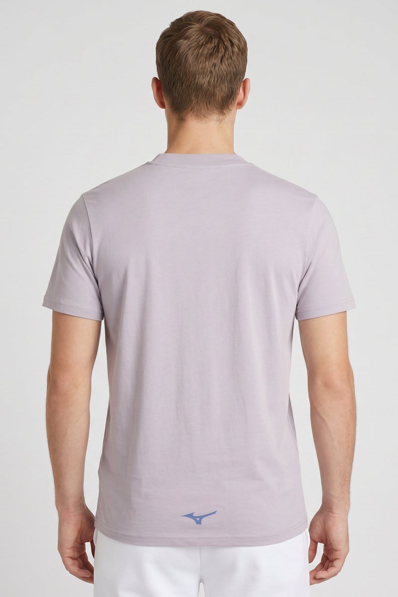 Mizuno Men Sportswear Fit Short Sleeve Outdoor T-Shirt, Grey - Image 4