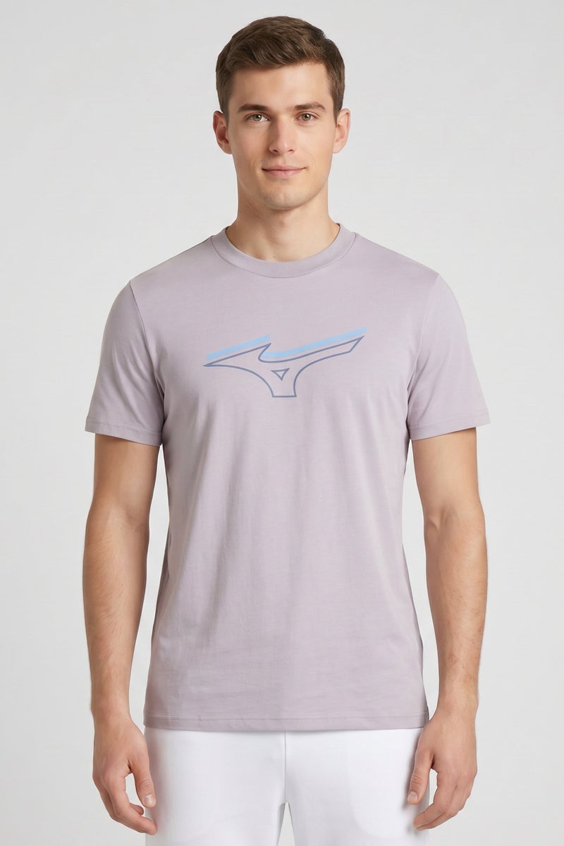 Mizuno Men Sportswear Fit Short Sleeve Outdoor T-Shirt, Grey - Image 1
