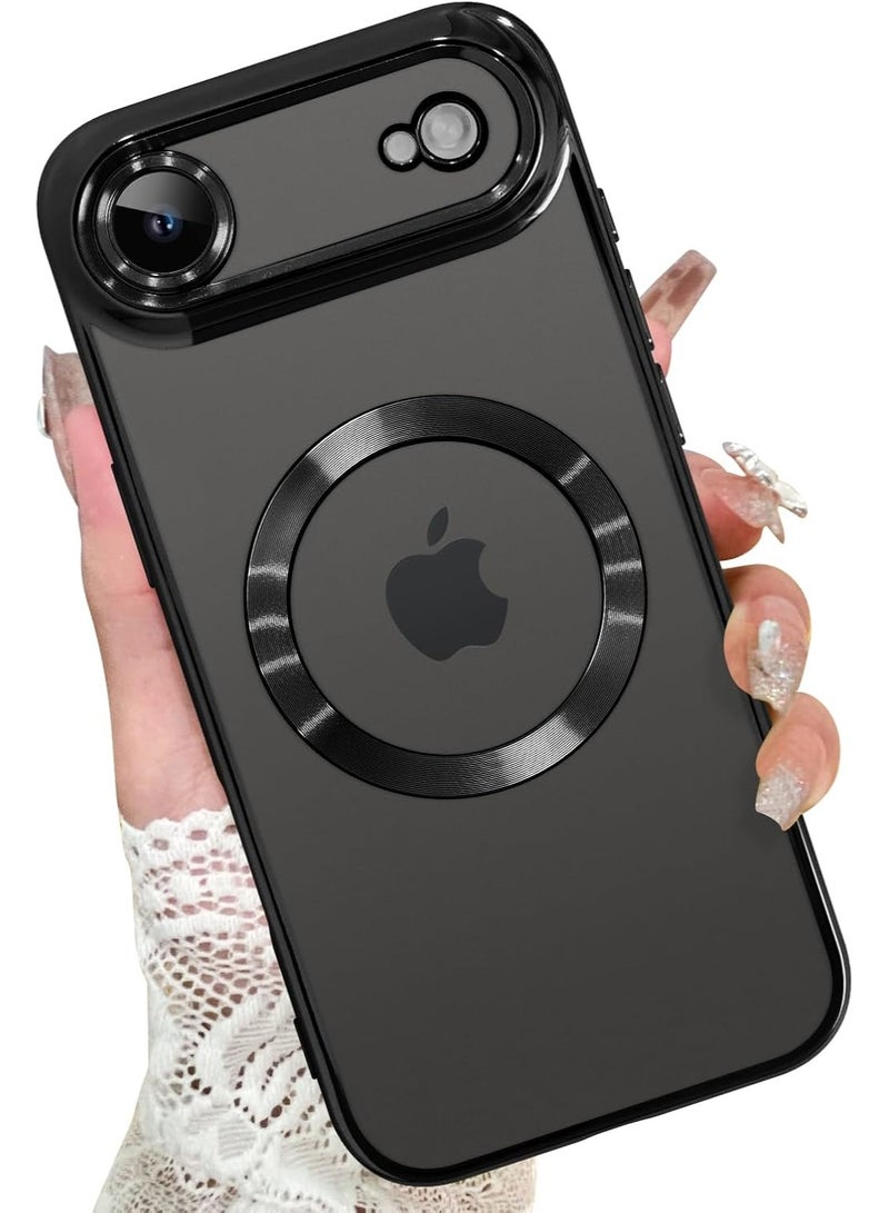 أكاليكس جراب مغناطيسي لهاتف iPhone 17 Air، حماية كاملة لعدسة الكاميرا، غطاء هاتف ناعم من مادة TPU، متوافق مع الشحن اللاسلكي MagSafe، غطاء هاتف مقاوم للصدمات من مادة TPU | أسود - Image 1