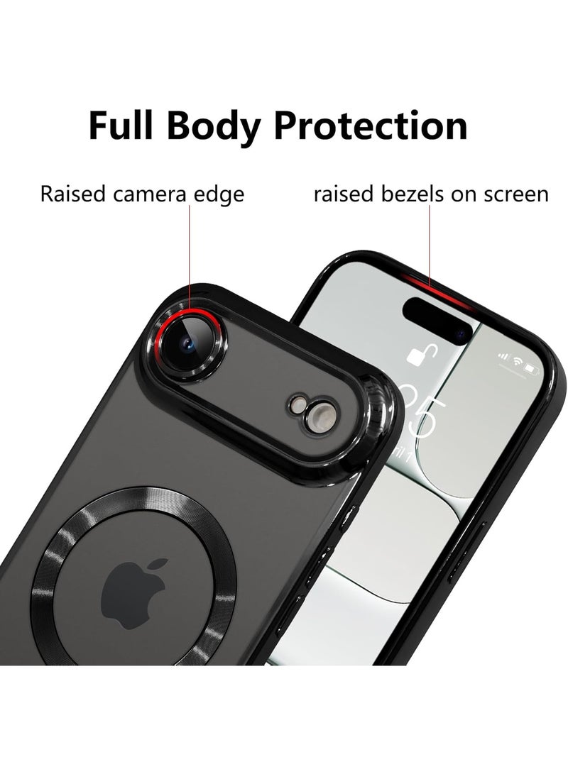 أكاليكس جراب مغناطيسي لهاتف iPhone 17 Air، حماية كاملة لعدسة الكاميرا، غطاء هاتف ناعم من مادة TPU، متوافق مع الشحن اللاسلكي MagSafe، غطاء هاتف مقاوم للصدمات من مادة TPU | أسود - Image 3