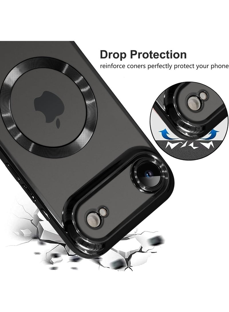 أكاليكس جراب مغناطيسي لهاتف iPhone 17 Air، حماية كاملة لعدسة الكاميرا، غطاء هاتف ناعم من مادة TPU، متوافق مع الشحن اللاسلكي MagSafe، غطاء هاتف مقاوم للصدمات من مادة TPU | أسود - Image 4