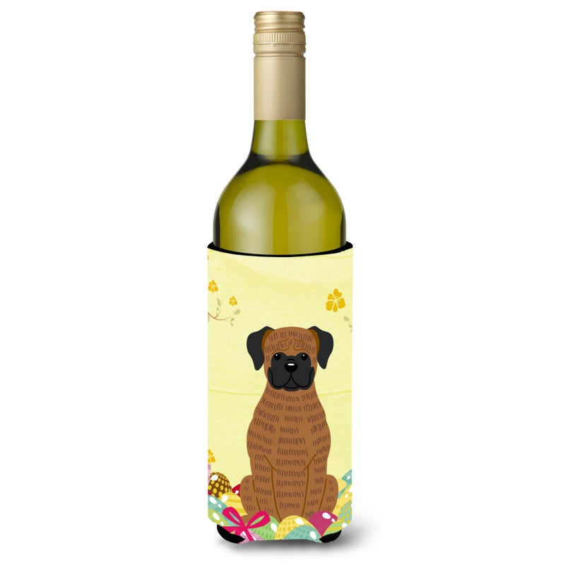 Caroline's Treasures ""Caroline's Treasures BB6117LITERK Easter Eggs Brindle Boxer Wine Bottle Beverage Insulator Hugger  750ml  Multicolor""