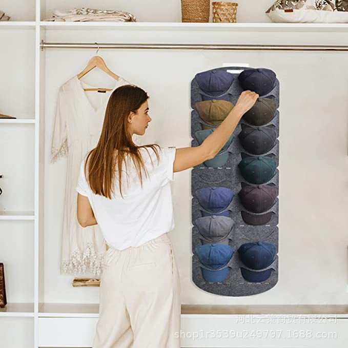Straight Hair Solid Color New Felt Hat Storage Hanging Bag Cap Finishing Bag 7 14 Door Back Wall - Image 4
