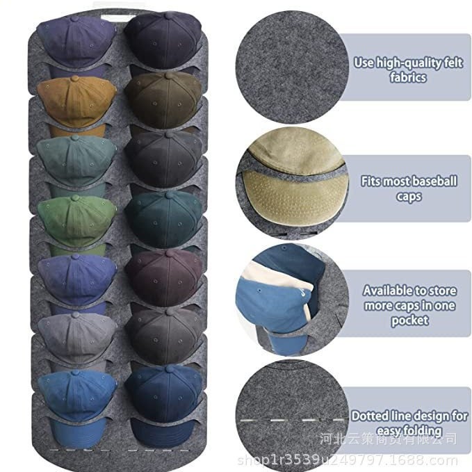 Straight Hair Solid Color New Felt Hat Storage Hanging Bag Cap Finishing Bag 7 14 Door Back Wall - Image 2