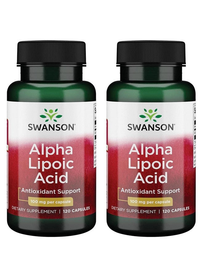 SWANSON Alpha Lipoic Acid Natural Supplement Supporting Healthy Blood Pressure Levels Already Within A Normal Range Promotes Carbohydrate Metabolism (120 Capsules 100Mg Each) 2 Pack - Image 1
