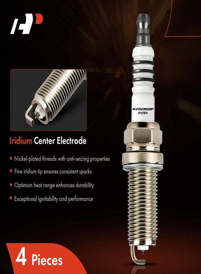 أ-بريميوم شمعات إشعال إيريديوم بلاتينيوم فائقة الجودة، متوافقة مع سيارات هوندا CR-V موديلات 2010-2014، وسيفيك موديلات 2012-2015، وأكورد موديلات 2008-2012، وكروستور موديلات 2012-2015، وأكيورا TSX موديلات 2009-2014، وILX موديلات 2013-2015، سعة 2.4 لتر، عبوة من 4 قطع - Image 3