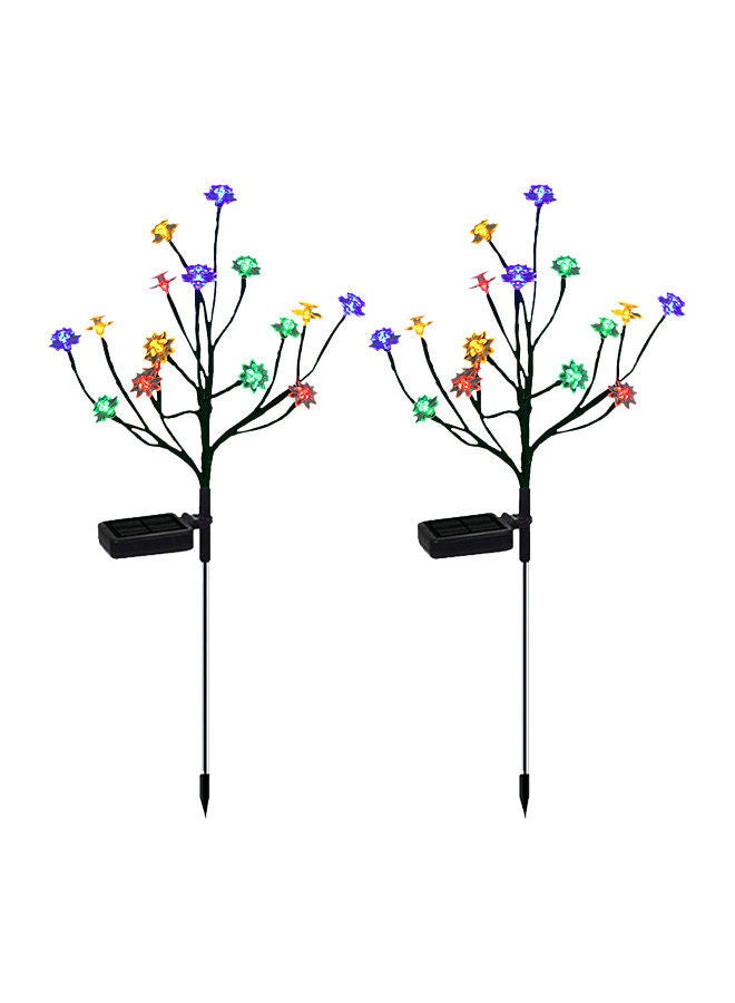 Generic 2Pack Lotus shape LED Solar Lights Outdoor Garden Stake Lights Colorful Gradient Flower Branch Decorative Lamp Waterproof Auto On/Off Landscape Lamp for Patio Lawn Wedding Party Yard  - Image 5