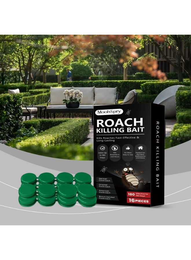 MOONSPRY Roach Killing Bait 16pcs | Fast & Long-Lasting | Odorless & Safe | Non-Toxic Pest Control | Residue-Free 180 Days | Kitchen & Bathroom - Image 3