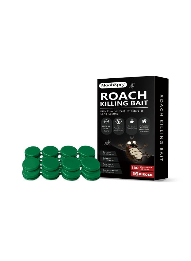 MOONSPRY Roach Killing Bait 16pcs | Fast & Long-Lasting | Odorless & Safe | Non-Toxic Pest Control | Residue-Free 180 Days | Kitchen & Bathroom - Image 1