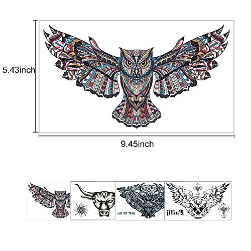 VIWIEU Large Tattoos Fake Temporary Body Art Stickers for Men Women Teens, VIWIEU 3D Realistic Girls Chest Temporary Tattoos, 5 Sheets, Water Transfer Body Tattoos - Image 2