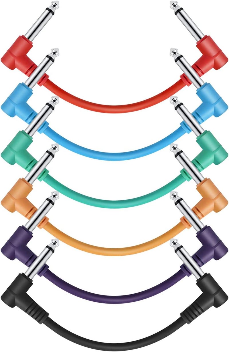 Donner 6 Inch Colored Guitar Effect Pedal Patch Cables - 6 Pack - Image 1