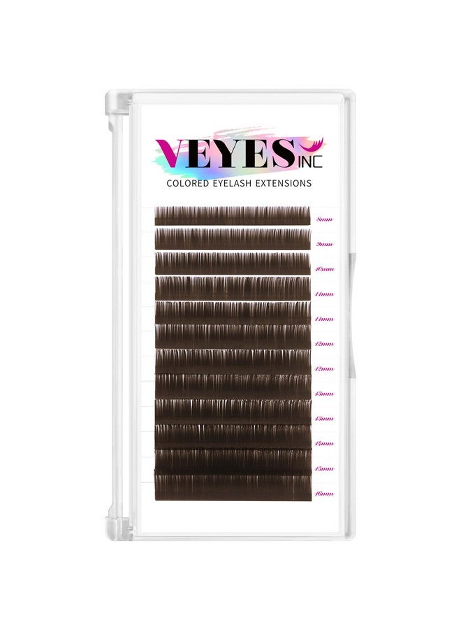 ڤييس انك وصلات رموش VEYES INC الملونة 03 05 07 15 C/D Curl 8-16mm بطول مختلط، رموش حريرية فردية فاخرة، لوازم احترافية لفناني الرموش (بني لاتيه غامق 0.05 D 8-16mm) - Image 1