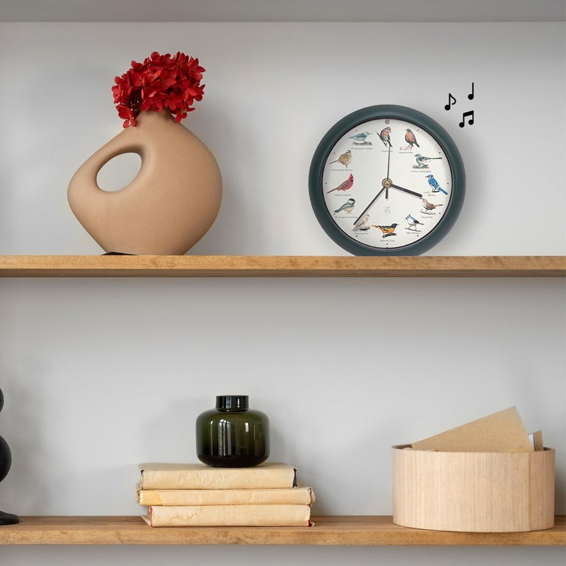 Mark Feldstein & Associates Mark Feldstein, The Original Singing Bird Clock, 25th Anniversary Edition, 8 Inch, Green - Image 3