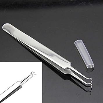 Glamza Blackhead Professional Stainless Steel Set Whiteheads Tweezer And Curved Clips Pimple Acne Cleaner Remover - Image 3