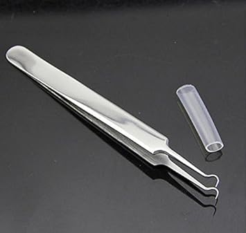 Glamza Blackhead Professional Stainless Steel Set Whiteheads Tweezer And Curved Clips Pimple Acne Cleaner Remover - Image 4