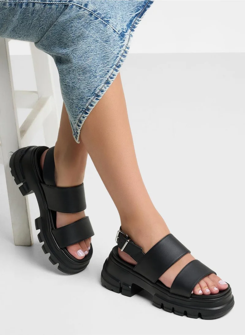 TOMMY JEANS Multi Strap Low Heel Sandals