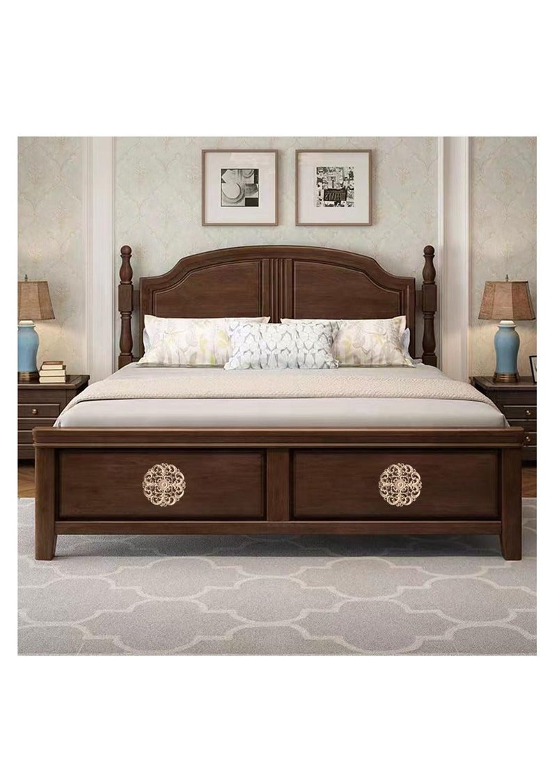 4 Pcs Decorative Wood Hollow Flower Carved Appliques Onlays, Unpainted Vintage Round Carving Decal for Furniture Cabinet Bed Closet DIY Decoration - Image 4