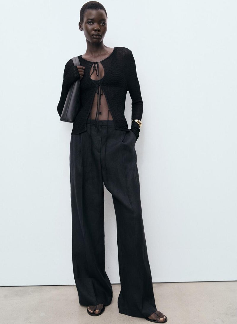 MANGO Knitted Cardigan With Ties  - Image 5