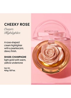 Winky Lux Cheeky Rose, Cream Highlighter With Vitamin E, Gold Highlighter, Makeup Highlighter, Champagne  - Image 2