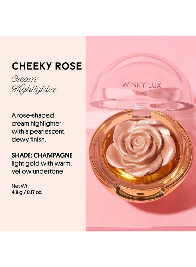 وينكي لوكس Cheeky Rose، كريم هايلايتر مع فيتامين E، هايلايتر ذهبي، هايلايتر مكياج، شامبانيا - Image 2